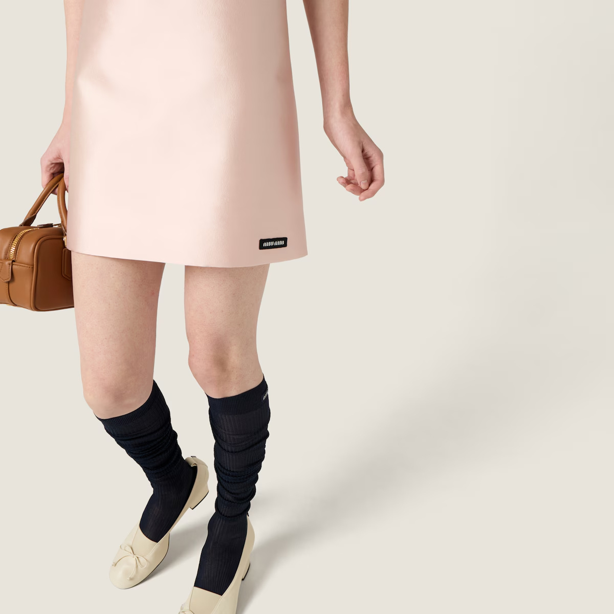 Miu Miu Silk And Wool Mini-dress In Pink