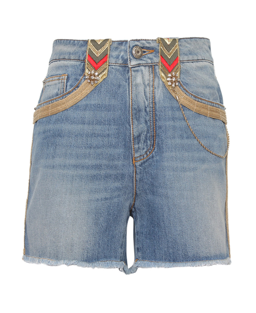 Ermanno Scervino Blue Slim Shorts In Gray