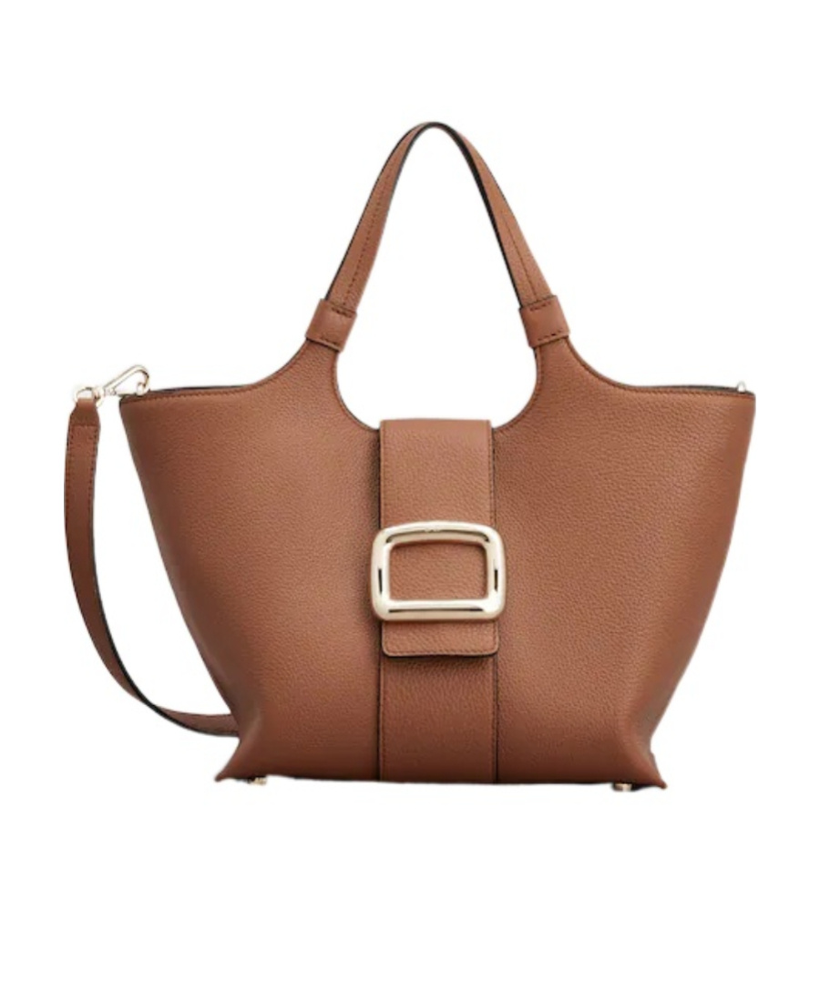 Shop Roger Vivier Viv' Choc Mini Shopping Bag In Leather In Brown