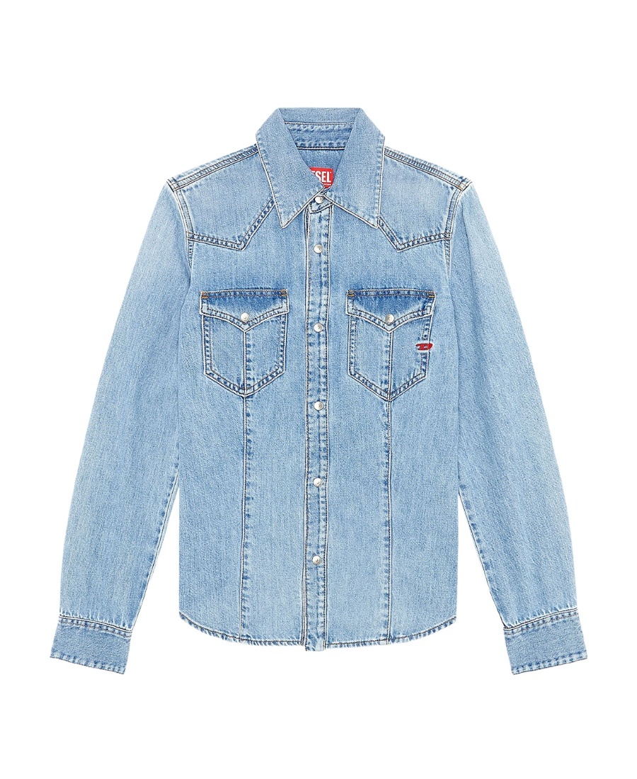 Diesel De-waves Denim Shirt In Blue