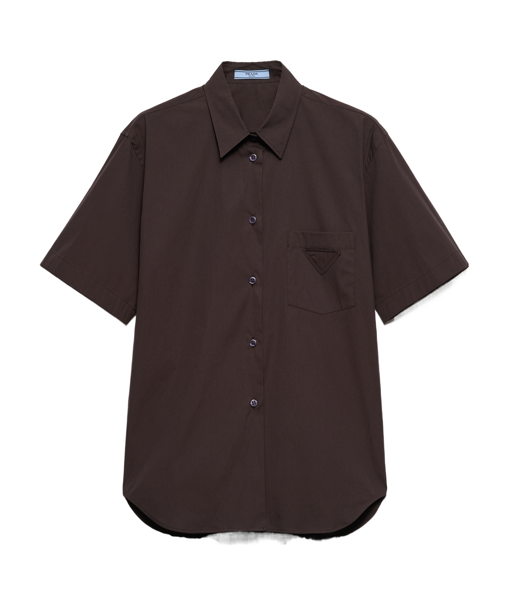 Shop Prada Short-sleeved Stretch Poplin Shirt