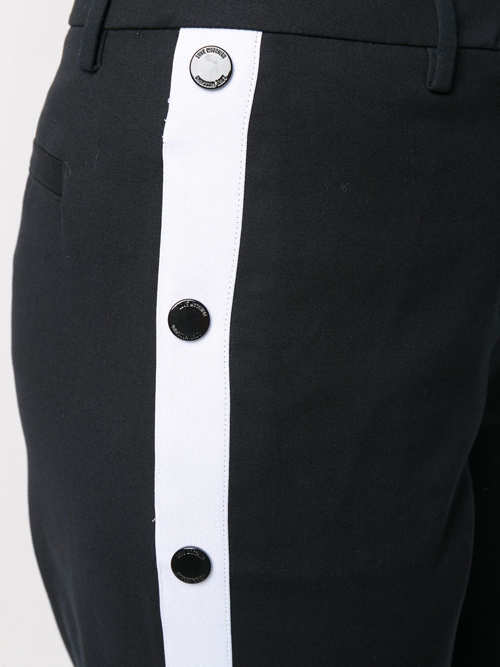 Moschino Side Button Casual Pants In Black