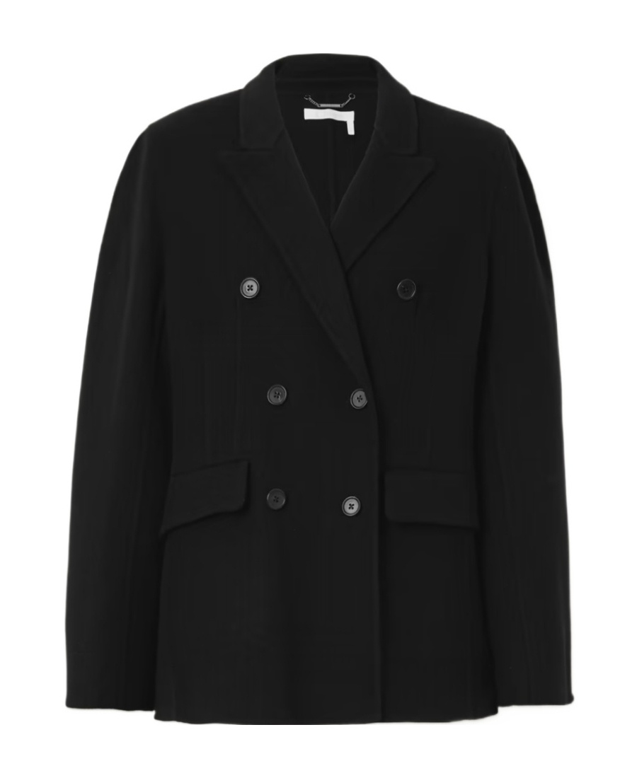 Chloé Double-breasted Wool-blend Blazer In Black