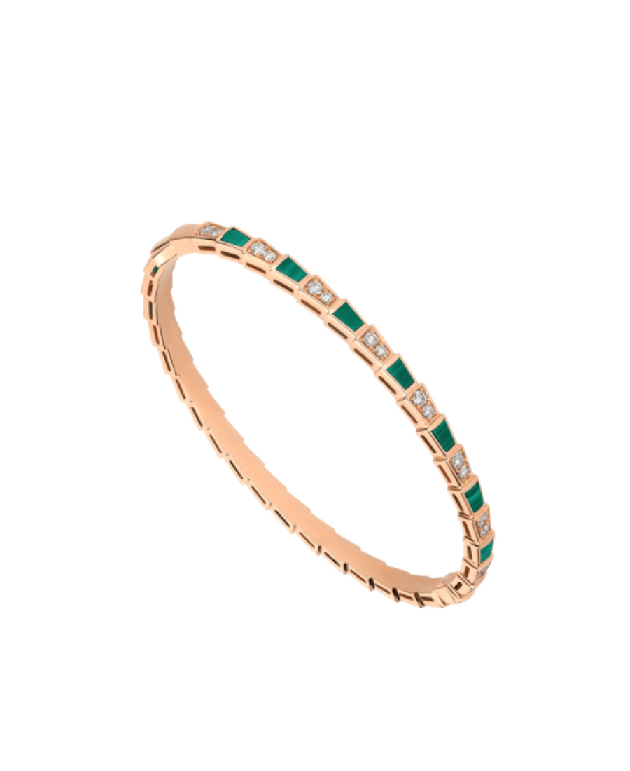 Bvlgari Serpenti Viper Series 18k Rose Gold Bracelet In Yellow