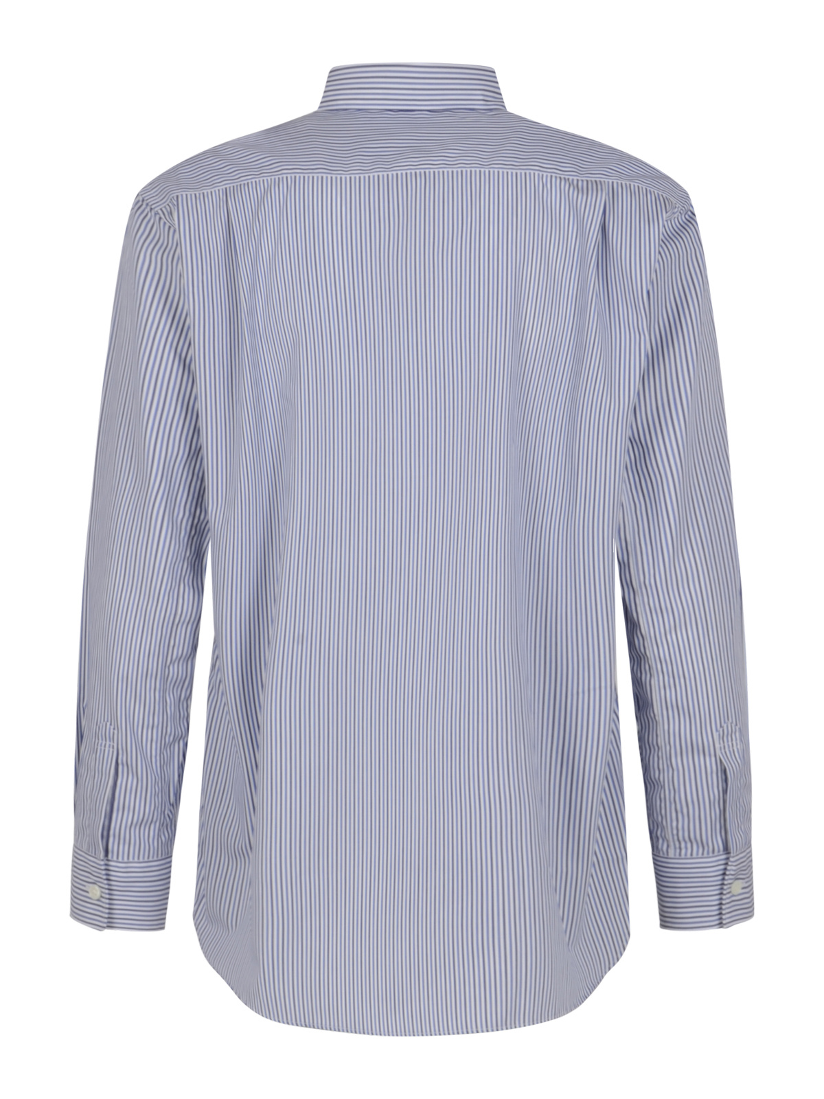 Comme Des Garçons Striped Cotton Shirt In Blue