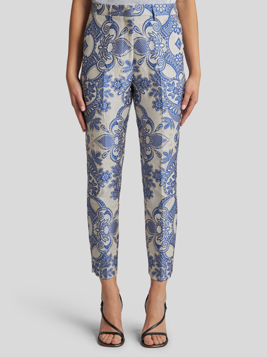 Etro Blue Neutral Pants In Gray