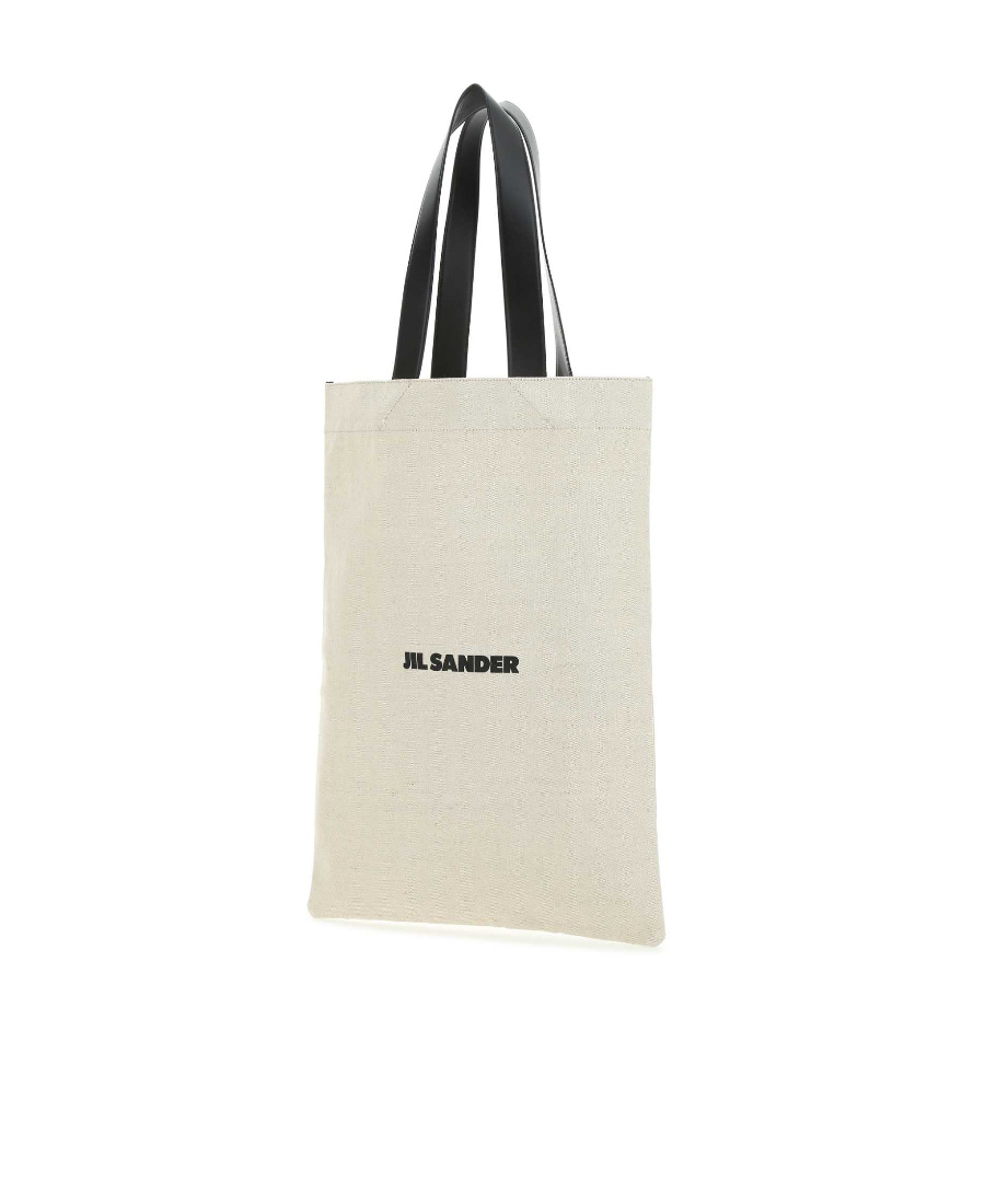 Jil Sander Man Shoulder Bag Ivory Size - Textile Fibers, Soft Leather In White