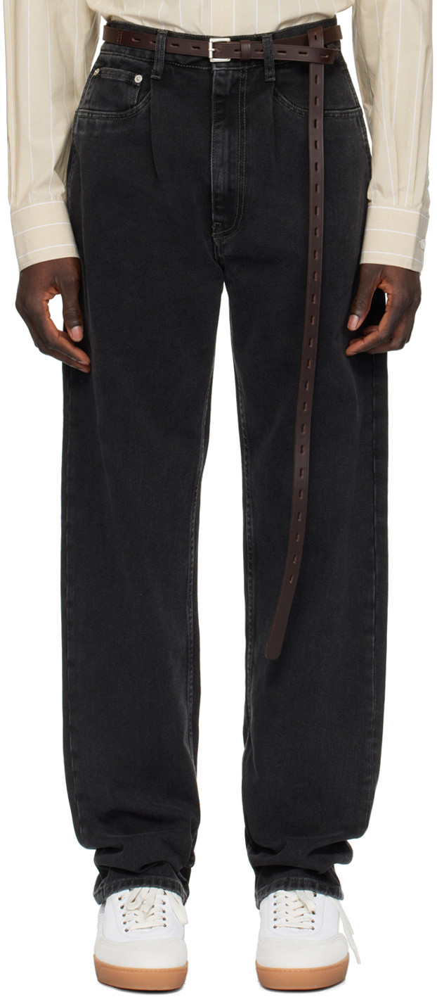 Hed Mayner Black Faded Jeans In Black