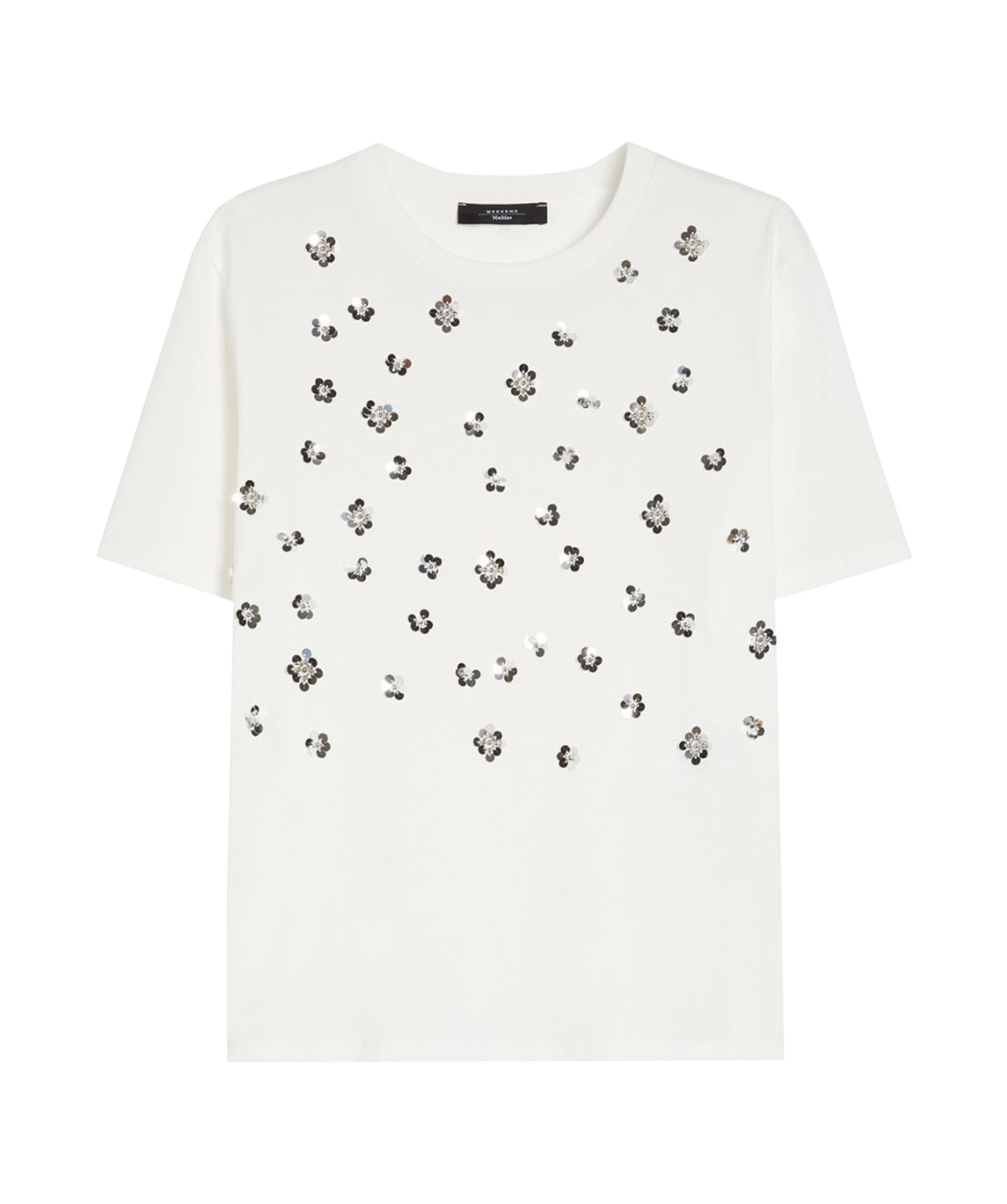 Weekend Max Mara Item O-neck Short-sleeved T-shirt In White