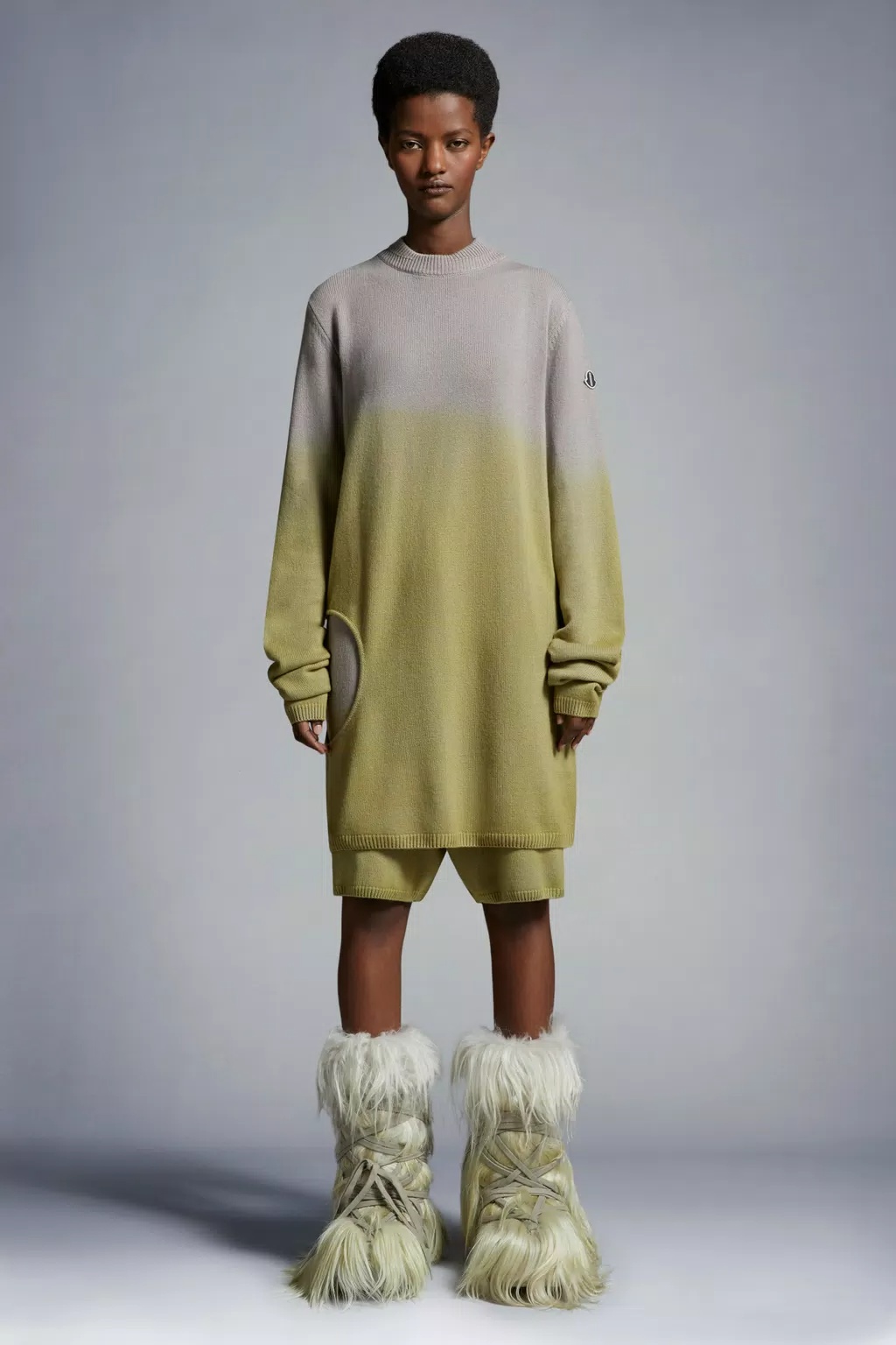 Moncler X Rick Owens X Rick Owens Cut-out Jumper In Nude