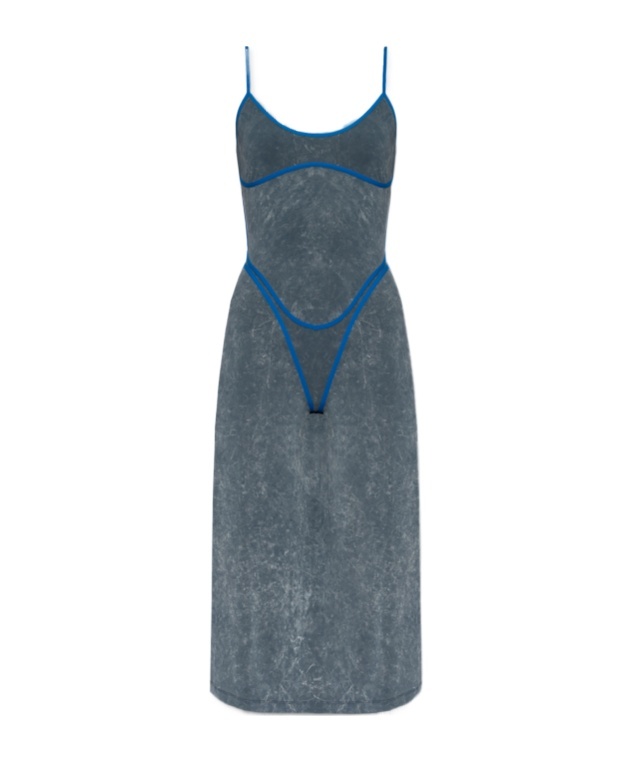 Diesel Sleeveless Midi Dress In Gray