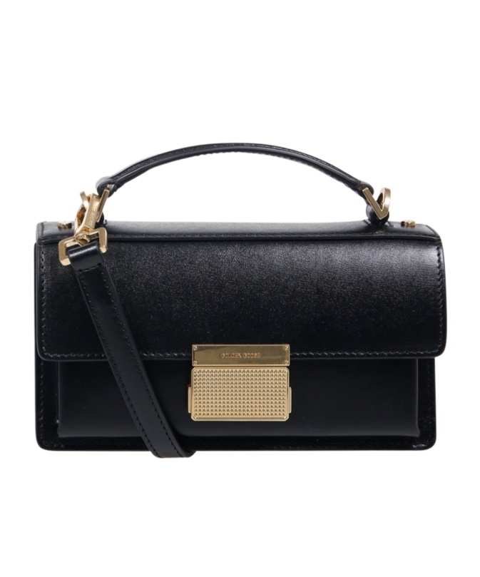 Golden Goose 'venezia' Black Hangbag With Adjustable And Removable Shoulder Strap And Clasp Closure In Black
