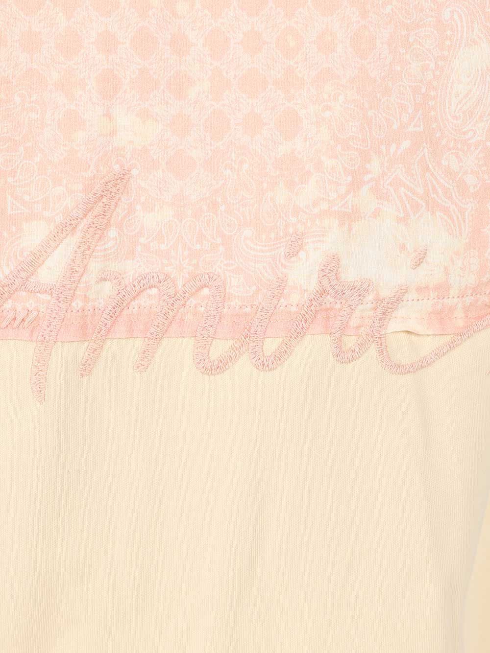 Amiri Bleach Bandana Patch Tee T-shirt Beige In Neutral