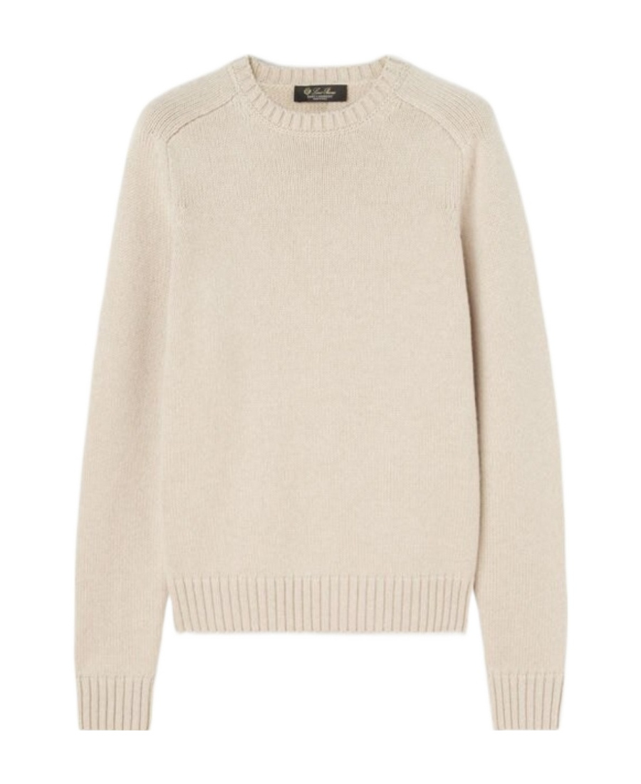 Loro Piana Round-neck And Long-sleeved Sweater In Nude