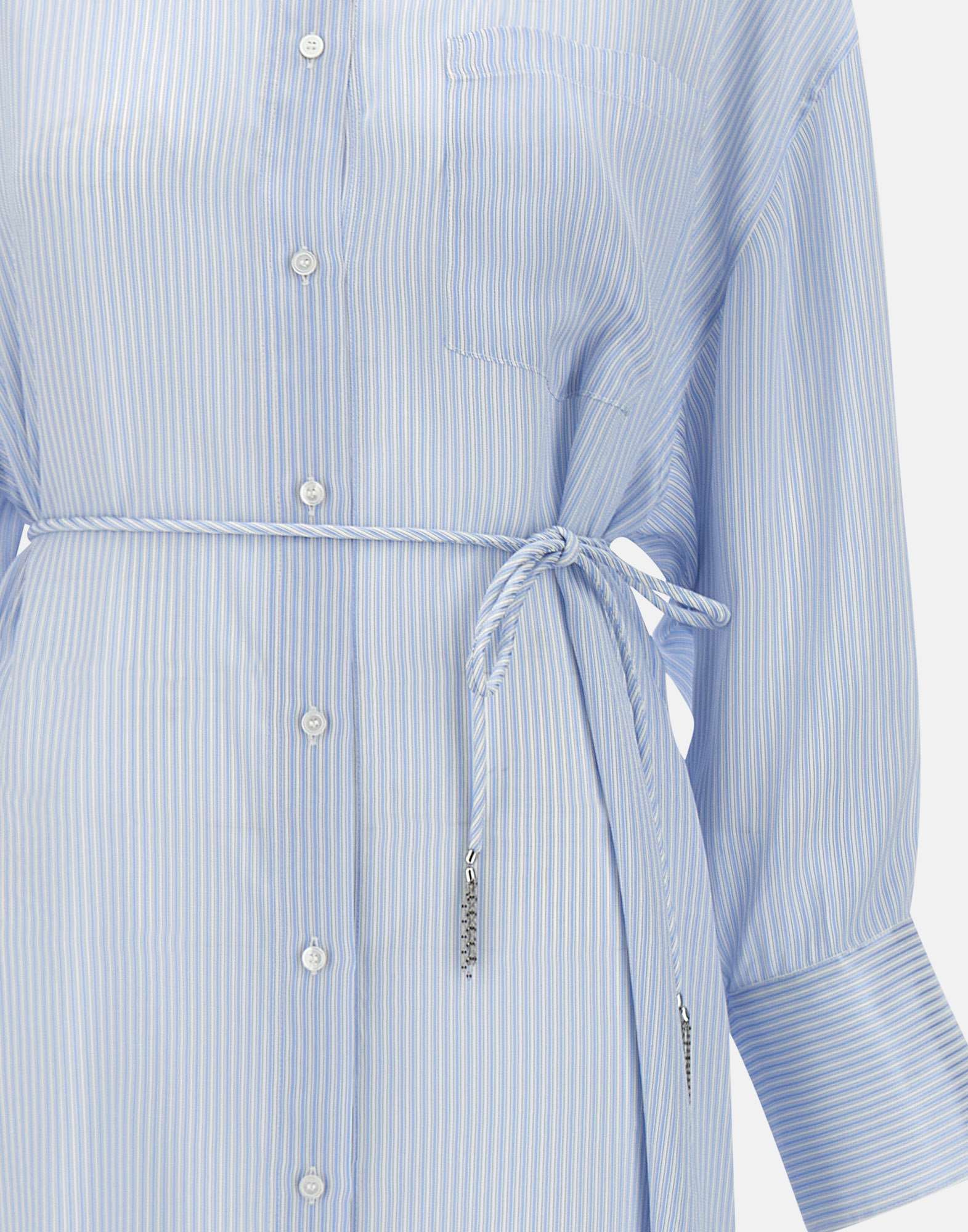 Fabiana Filippi Striped Silk Viscose Chemisier Dress In White