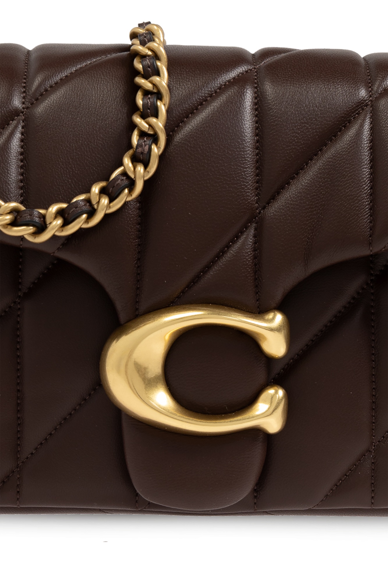 Coach Quilted Tabby Shoulder Bag 26 With Chain Handbags Bordeaux In Brown