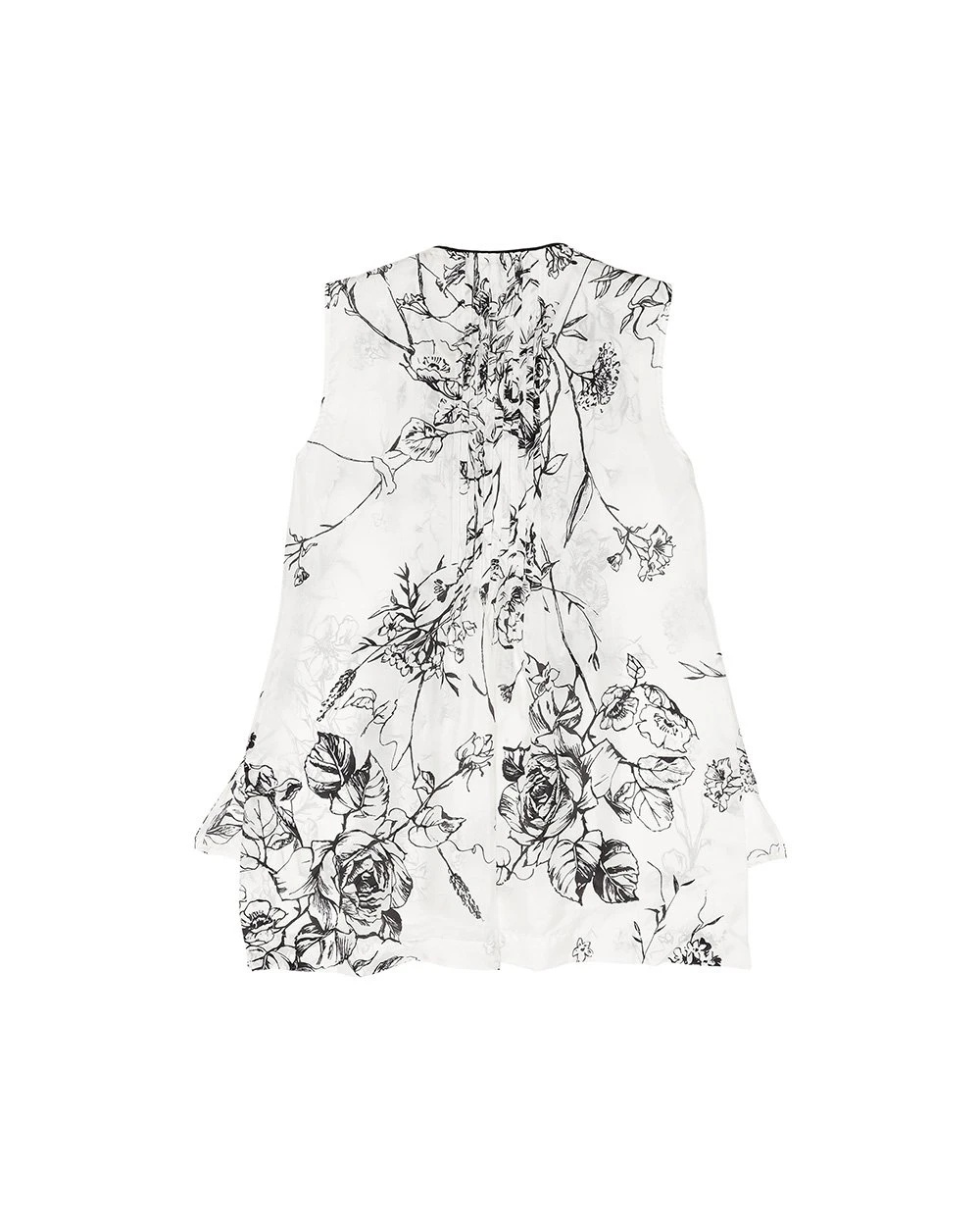 Max Mara Sleeveless Printed Blouse In White