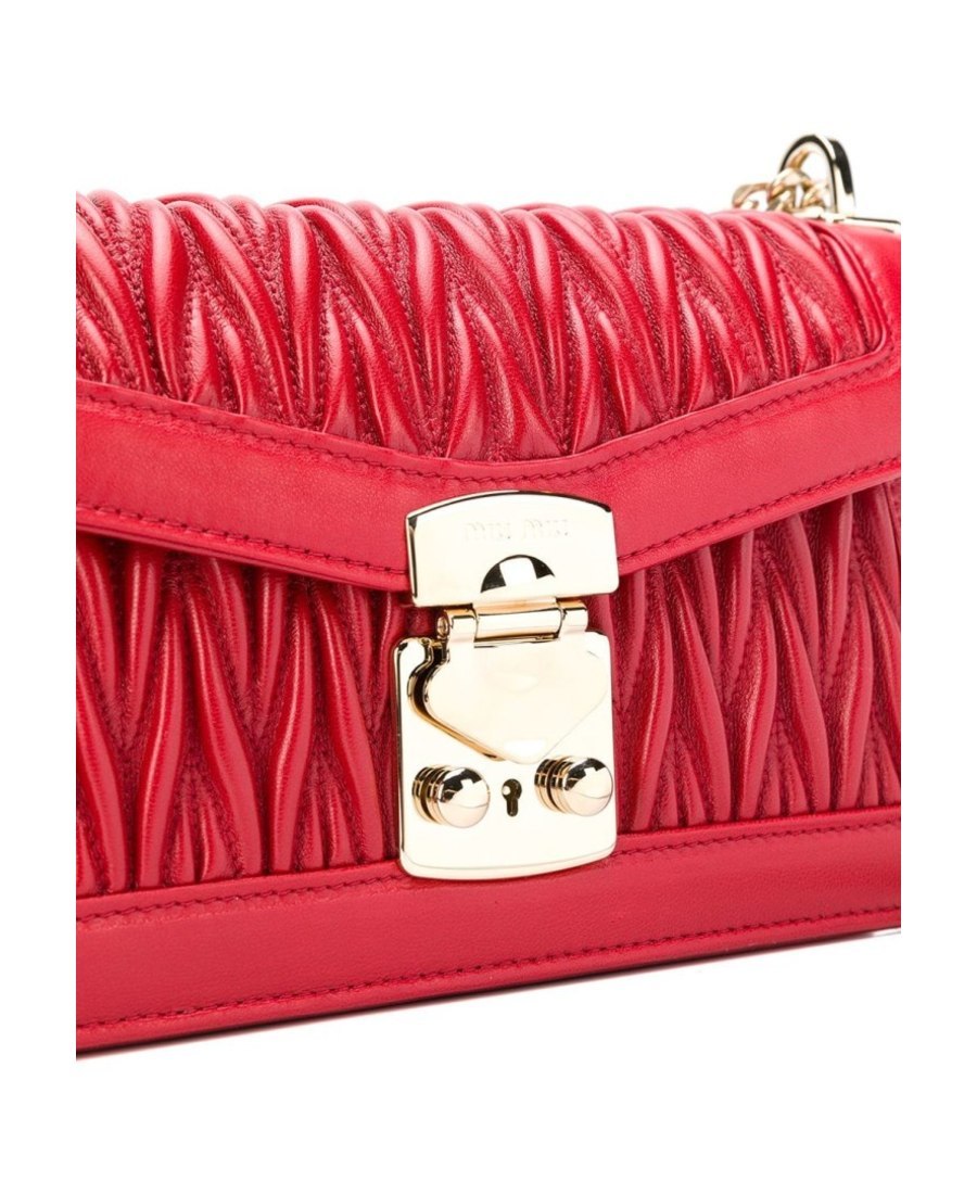 Miu Miu Miu Confidential Logo Logo Shoulder Bag In Red