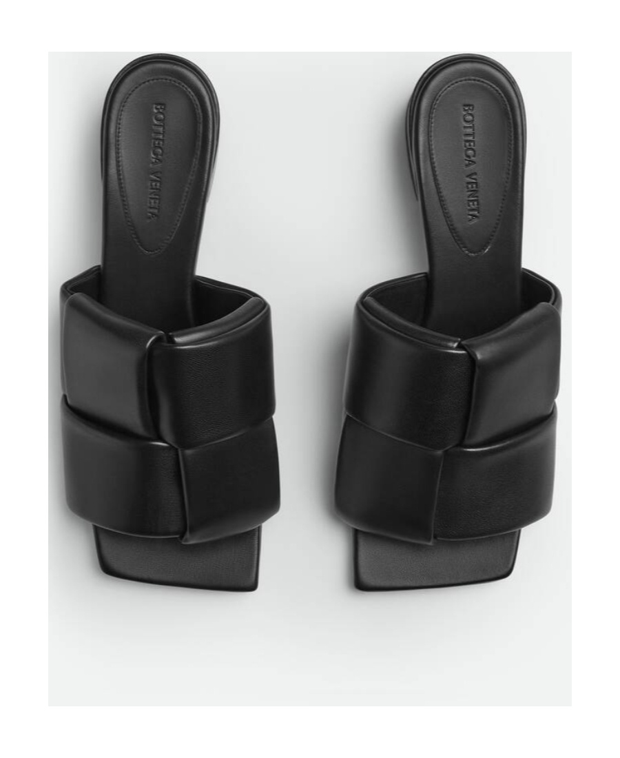 Bottega Veneta Black Patch Mules In Black