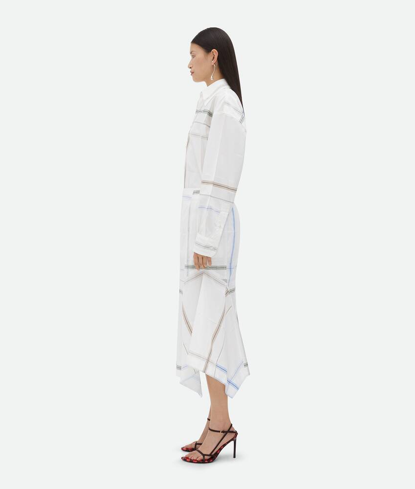 Bottega Veneta Exclusive Checked Cotton Midi Skirt In White