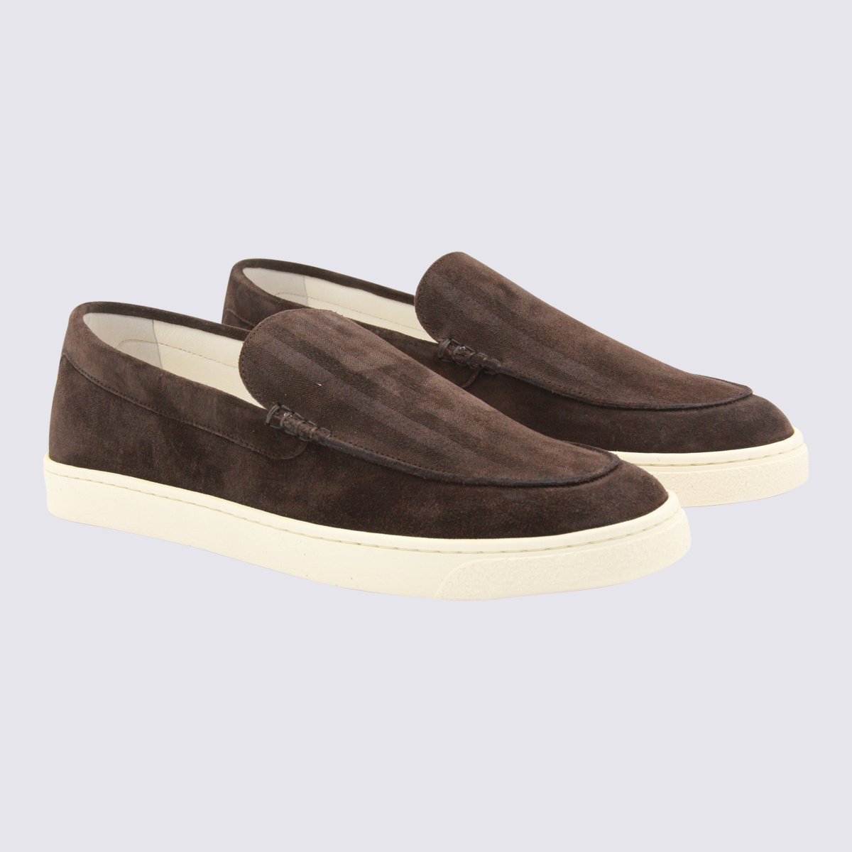 Brunello Cucinelli Suede Leather Loafers In Black