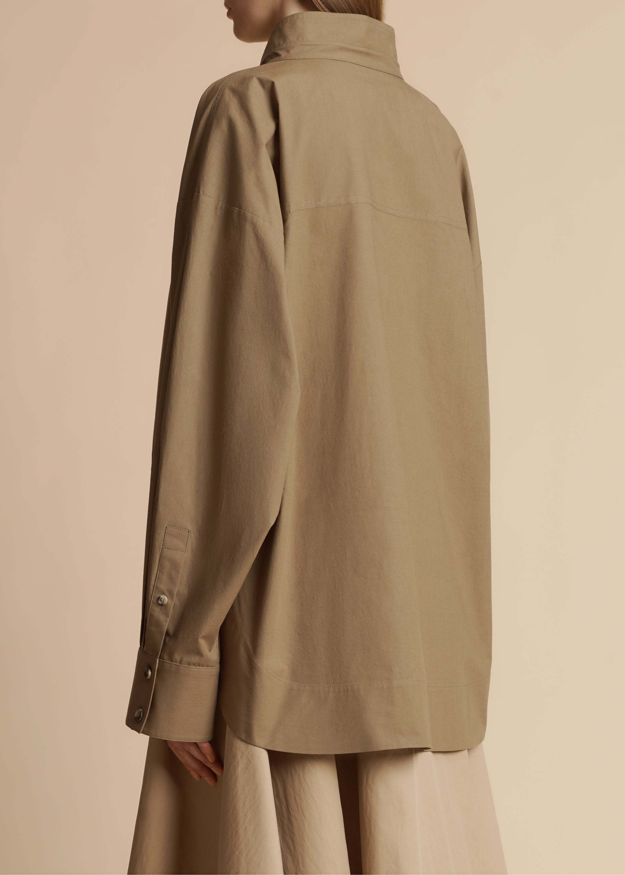 Khaite Open-necked Pullover Shirt In Brown