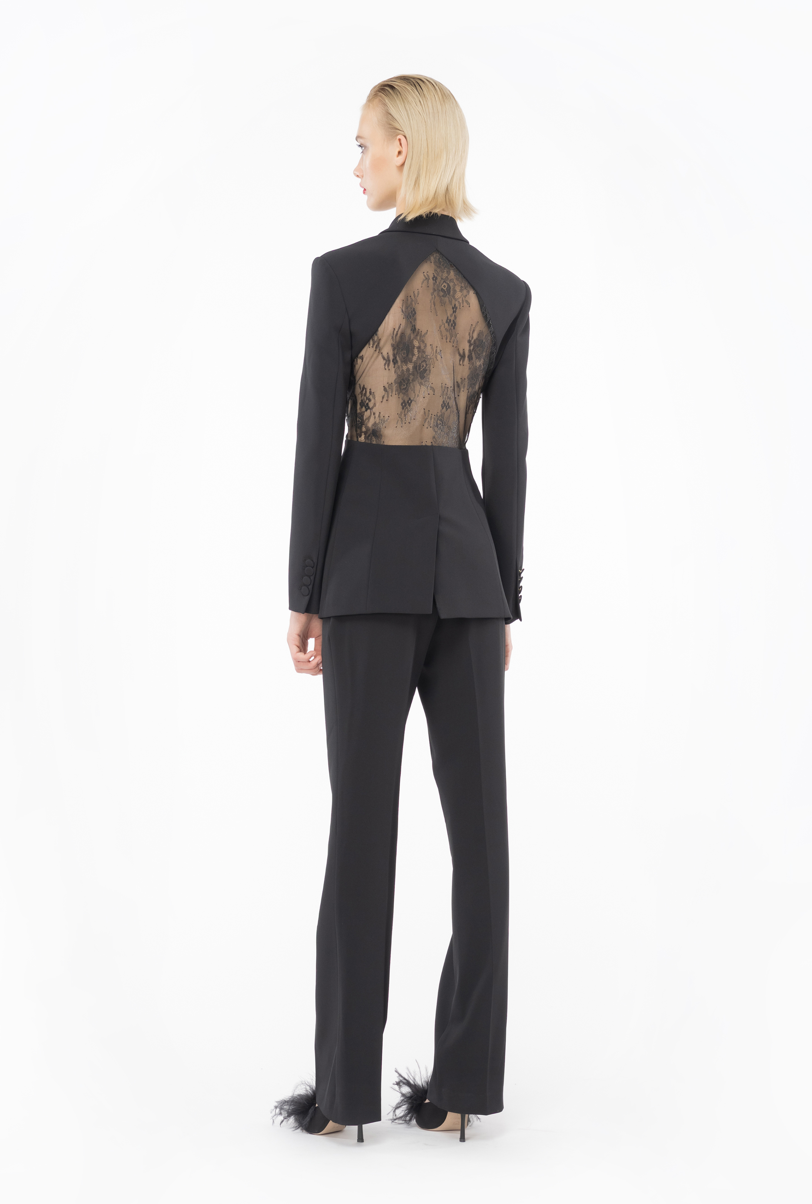 Pinko High-waisted Cropped Trousers In Black