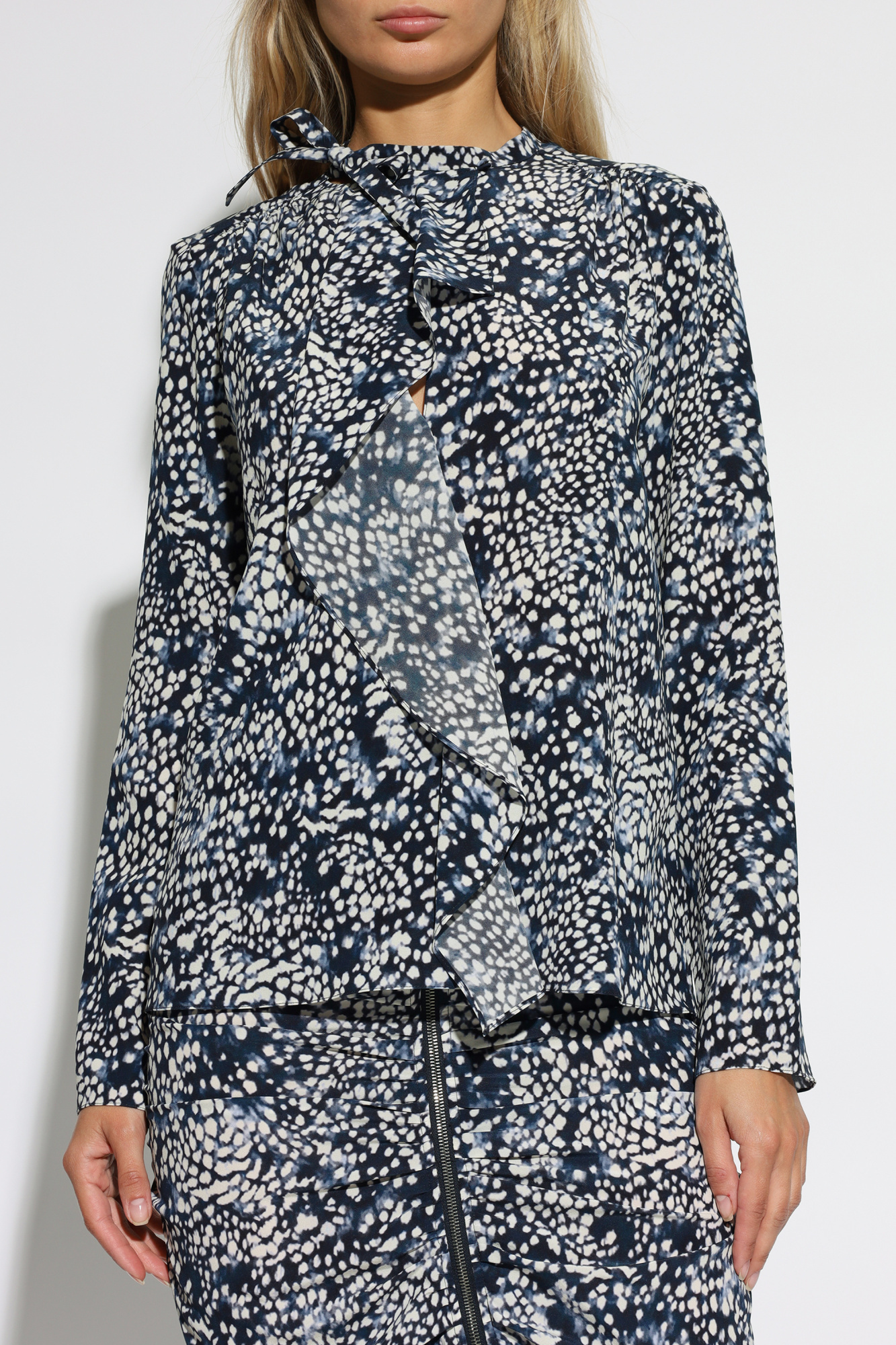 Isabel Marant Stretch Silk Utah Blouse In Gray