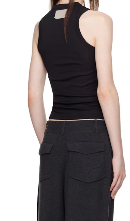 Aya Muse Ribbed Tank Top In Black