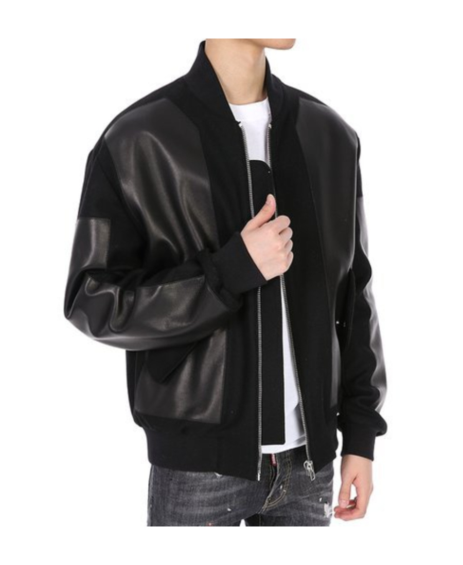 Mcq By Alexander Mcqueen Long-sleeved Baseball Jacket In Black