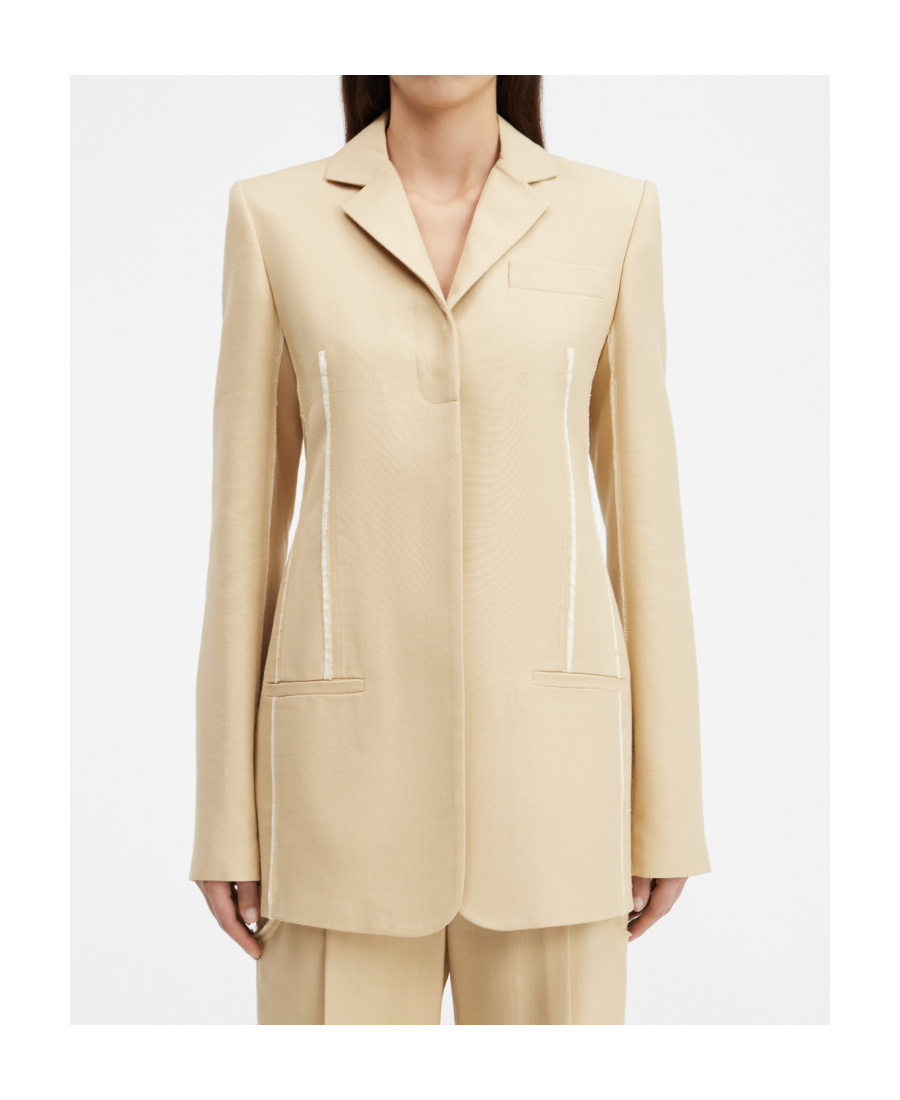 Jacquemus La Veste Caraco Inside-out Blazer In Nude