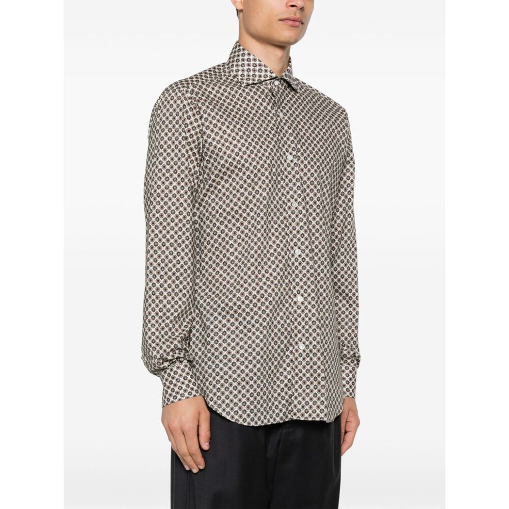 Barba Napoli Graphic-print Shirt In Gray
