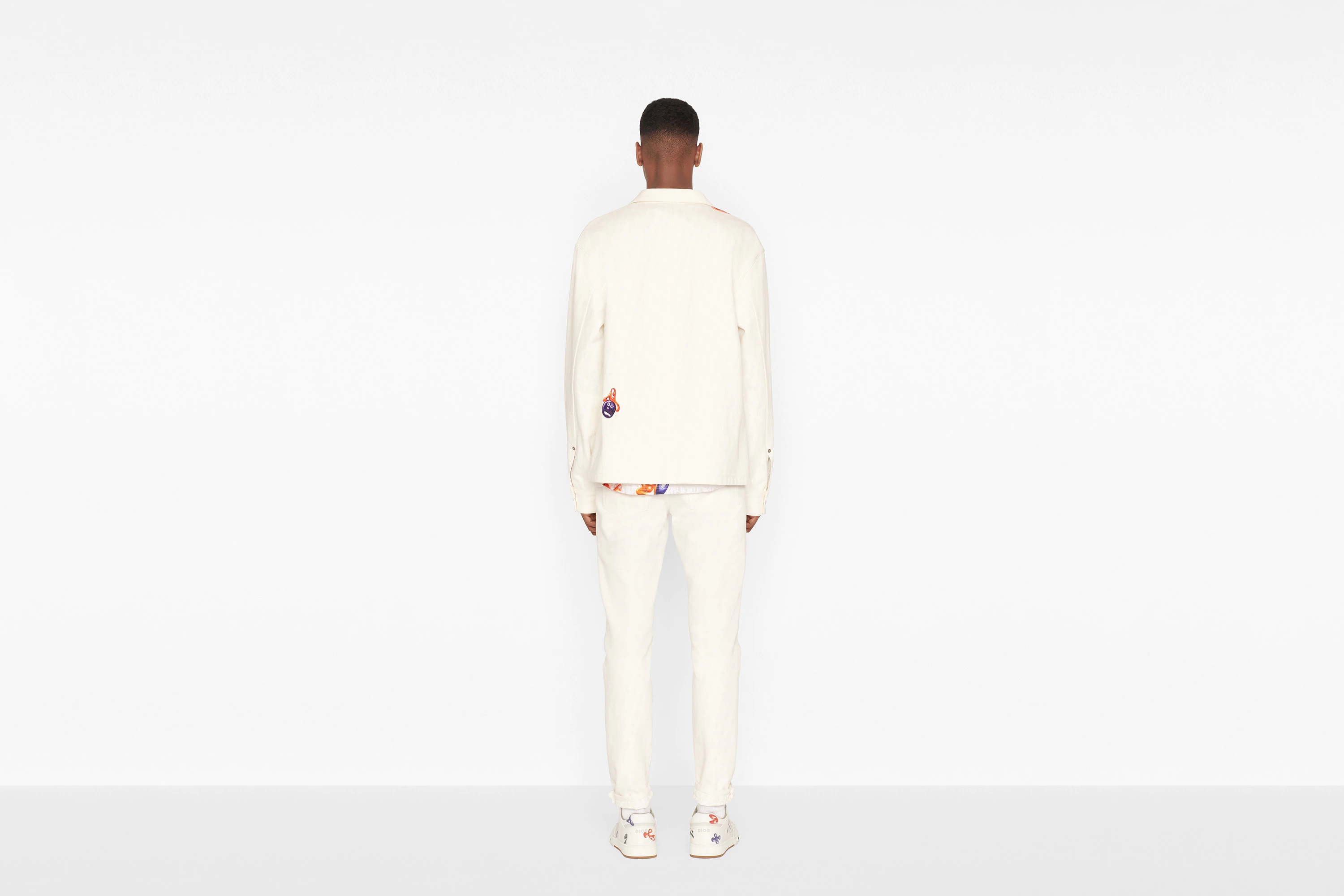 Dior Kennyscharf Patches Jeans Men In White