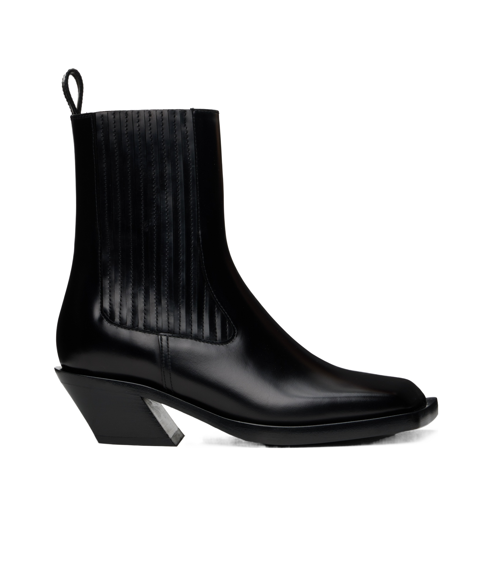 Amina Muaddi 40mm Chiara Brushed Leather Boots In Black