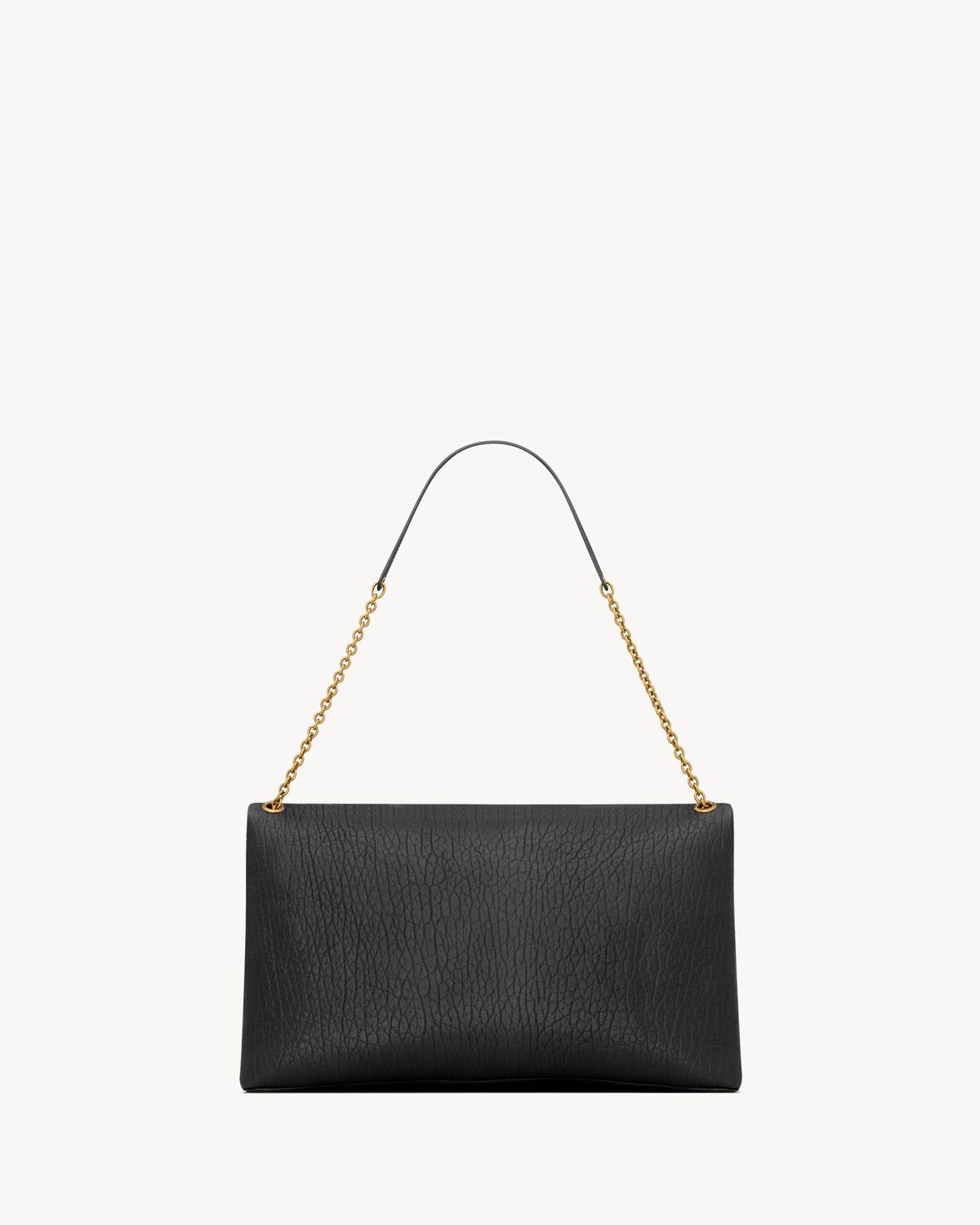 Saint Laurent Cassandre Xxl Envelope Pouch On Chain In Lambskin In Black