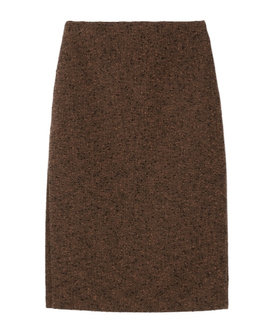 Gucci Seeded Wool Skirt In Brown