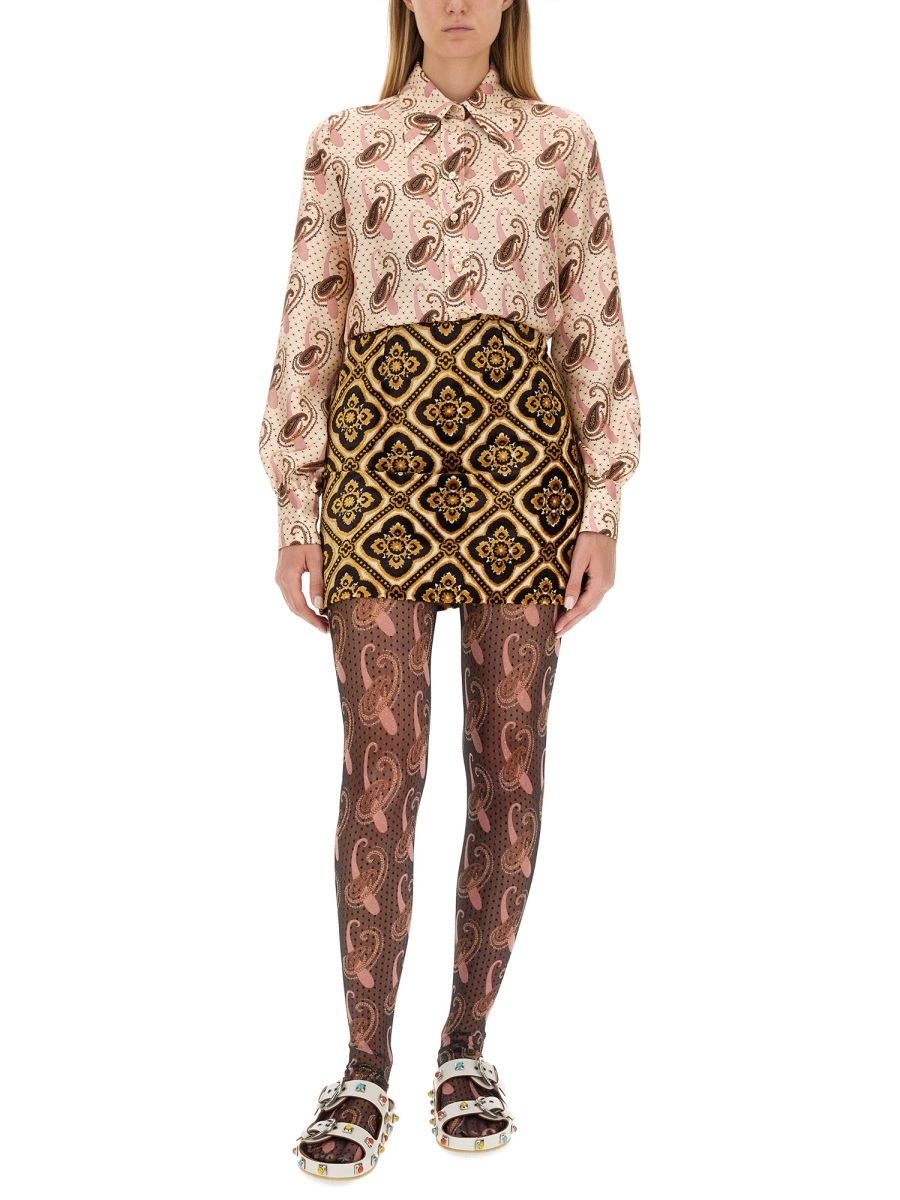 ETRO PAISLEY-PRINT TIGHTS 