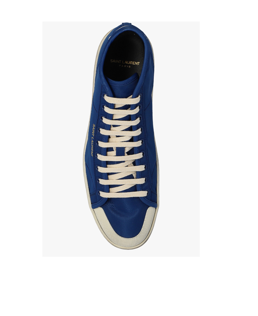 Saint Laurent Blue Sl 39 Court Classic Logo Mid Top Sneakers In Blue