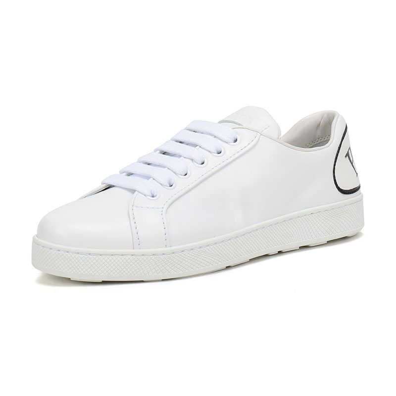 Prada Lace-up Casual Sneakers In White