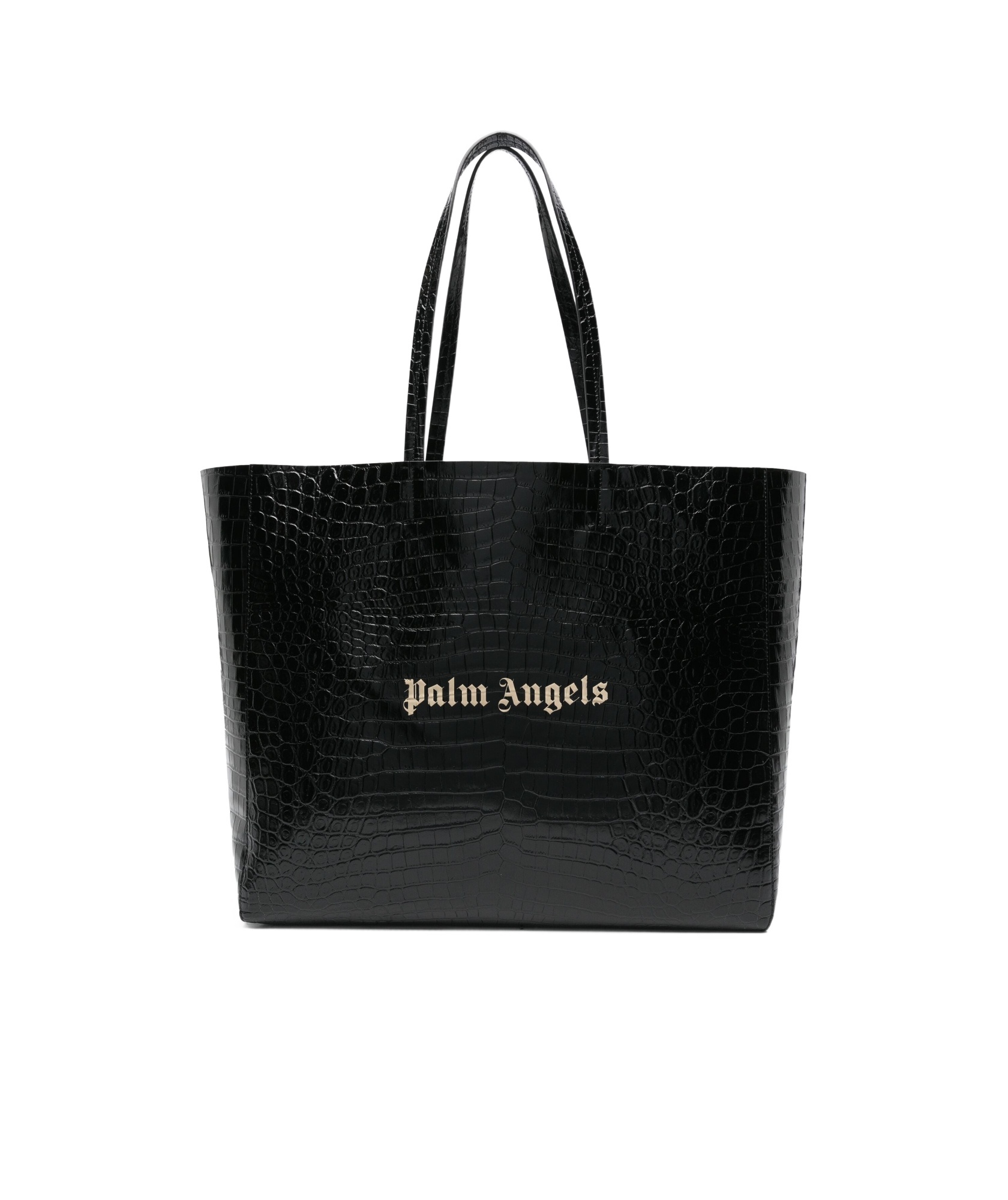 Palm Angels Logo Printed Large Tote Bag In Black