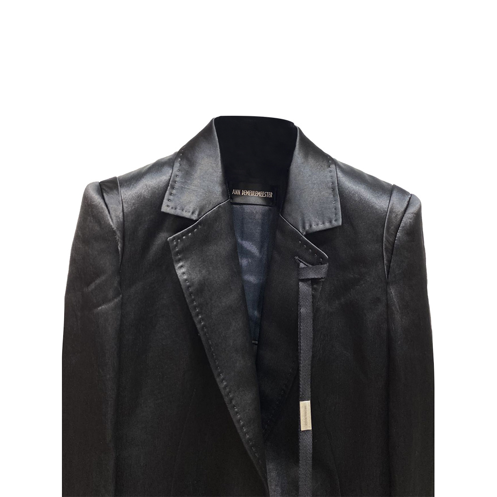 Ann Demeulemeester Logo V-collar Suit Jacket In Black