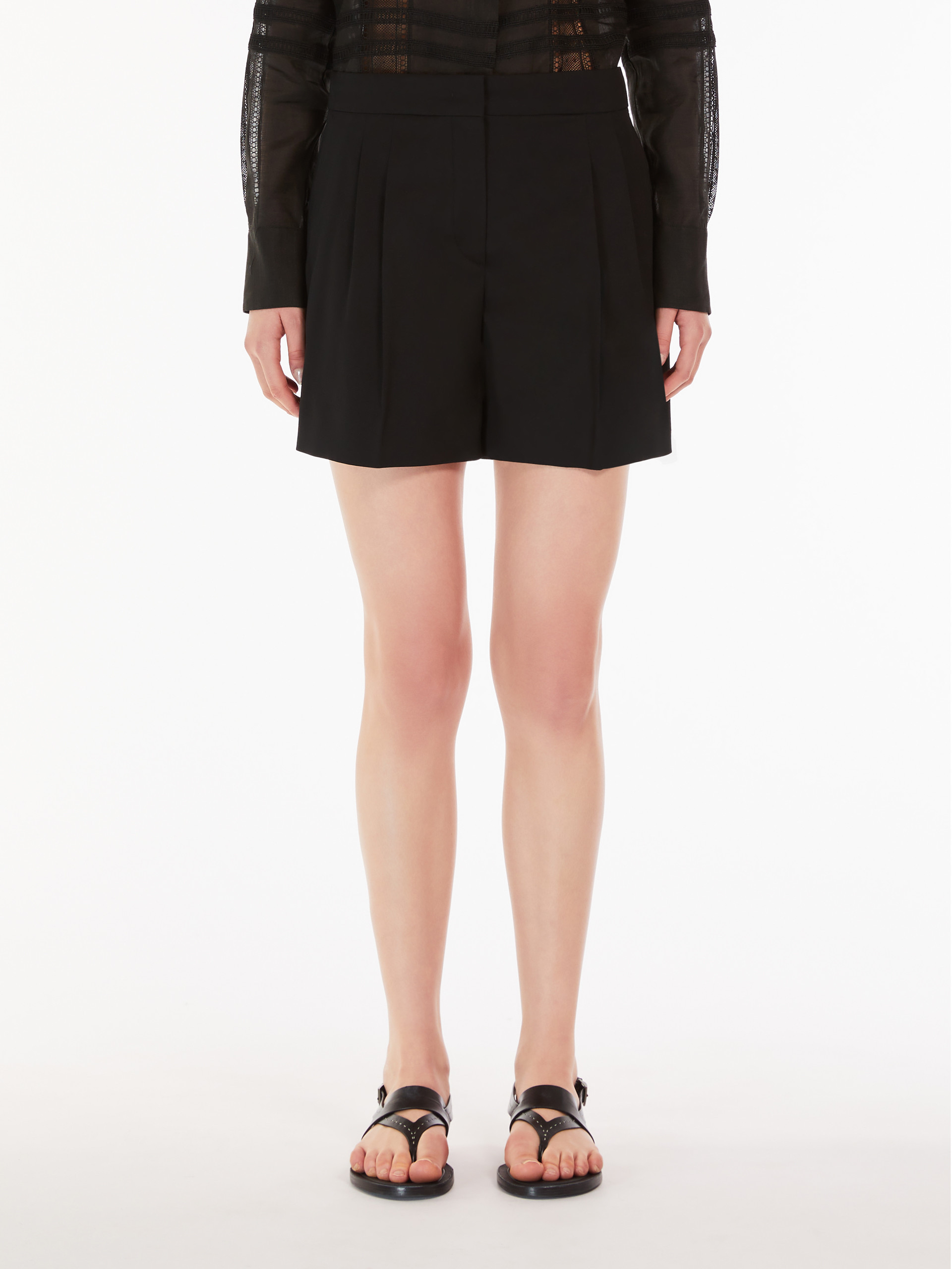 Max Mara High Waist Loop Shorts In Black