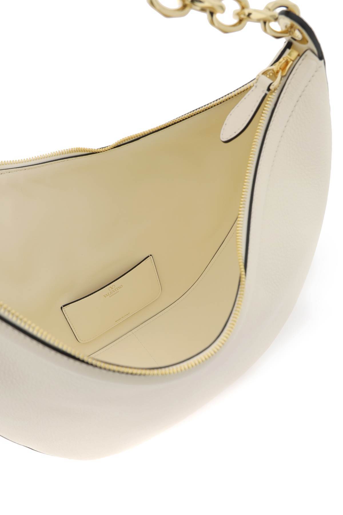Valentino Garavani Medium Vlogo Moon Hobo Bag In Nude