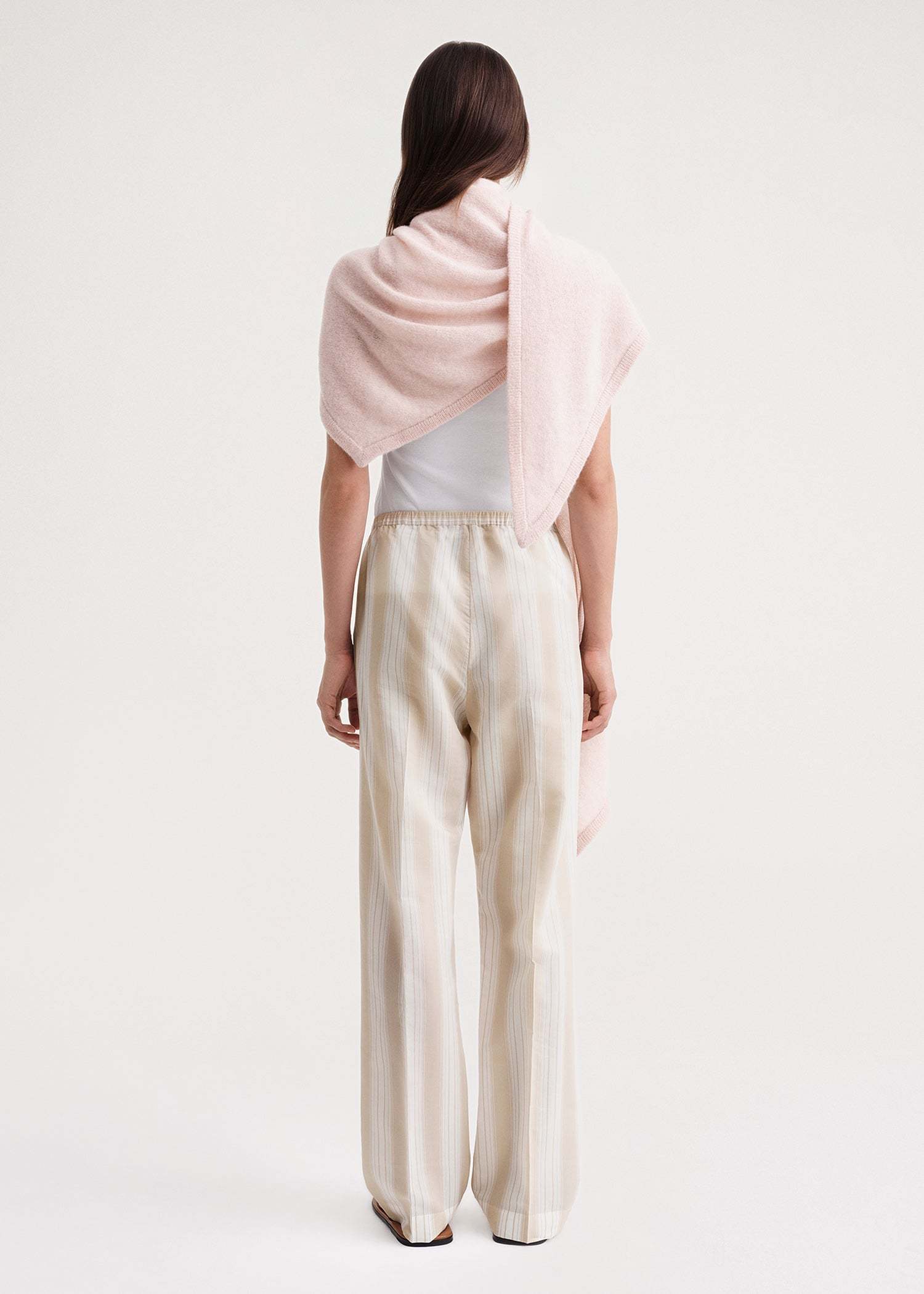 TOTÊME STRIPE-PRINT DRAWSTRING TROUSERS