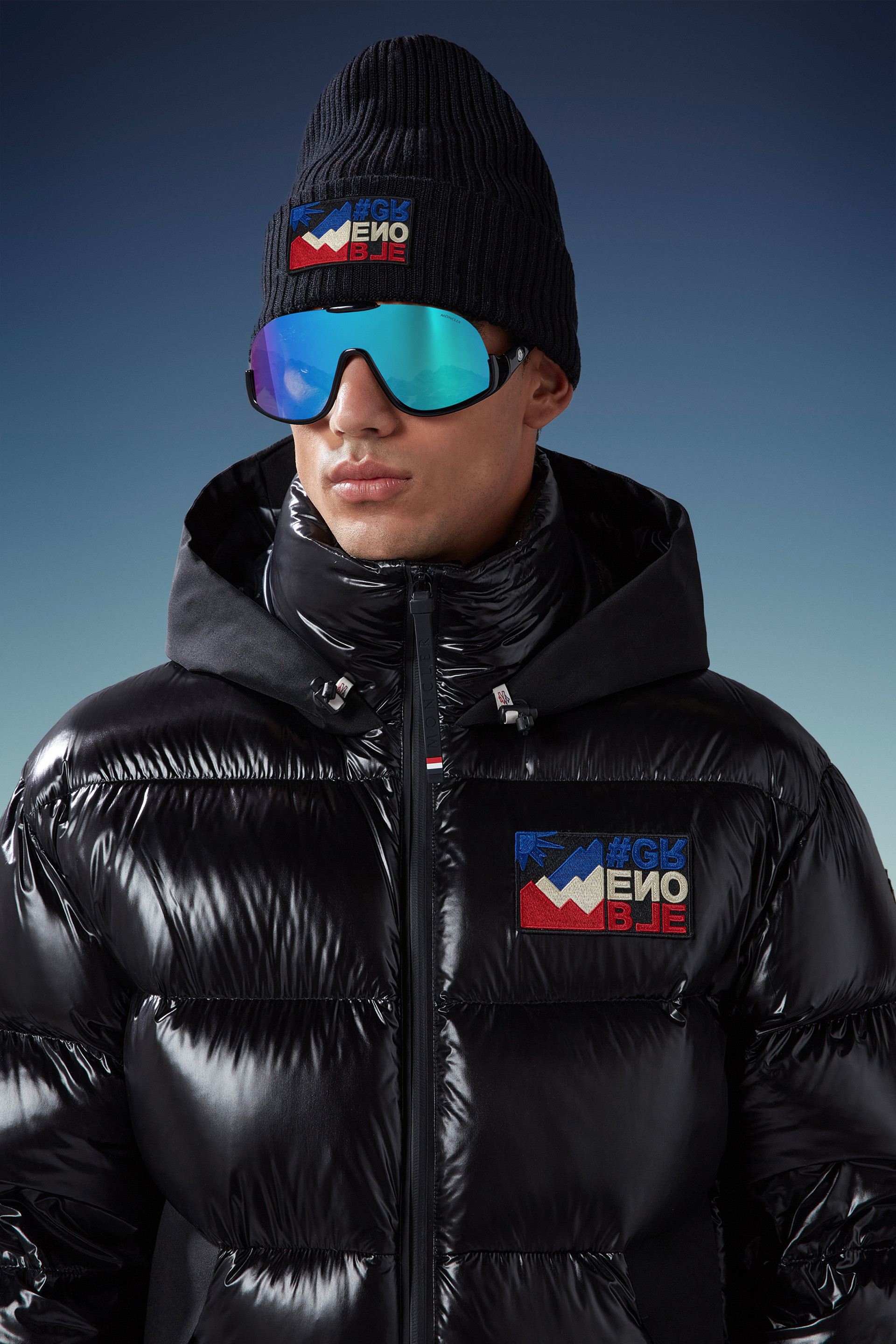 Moncler Logo-patch Virgin-wool Beanie In Black