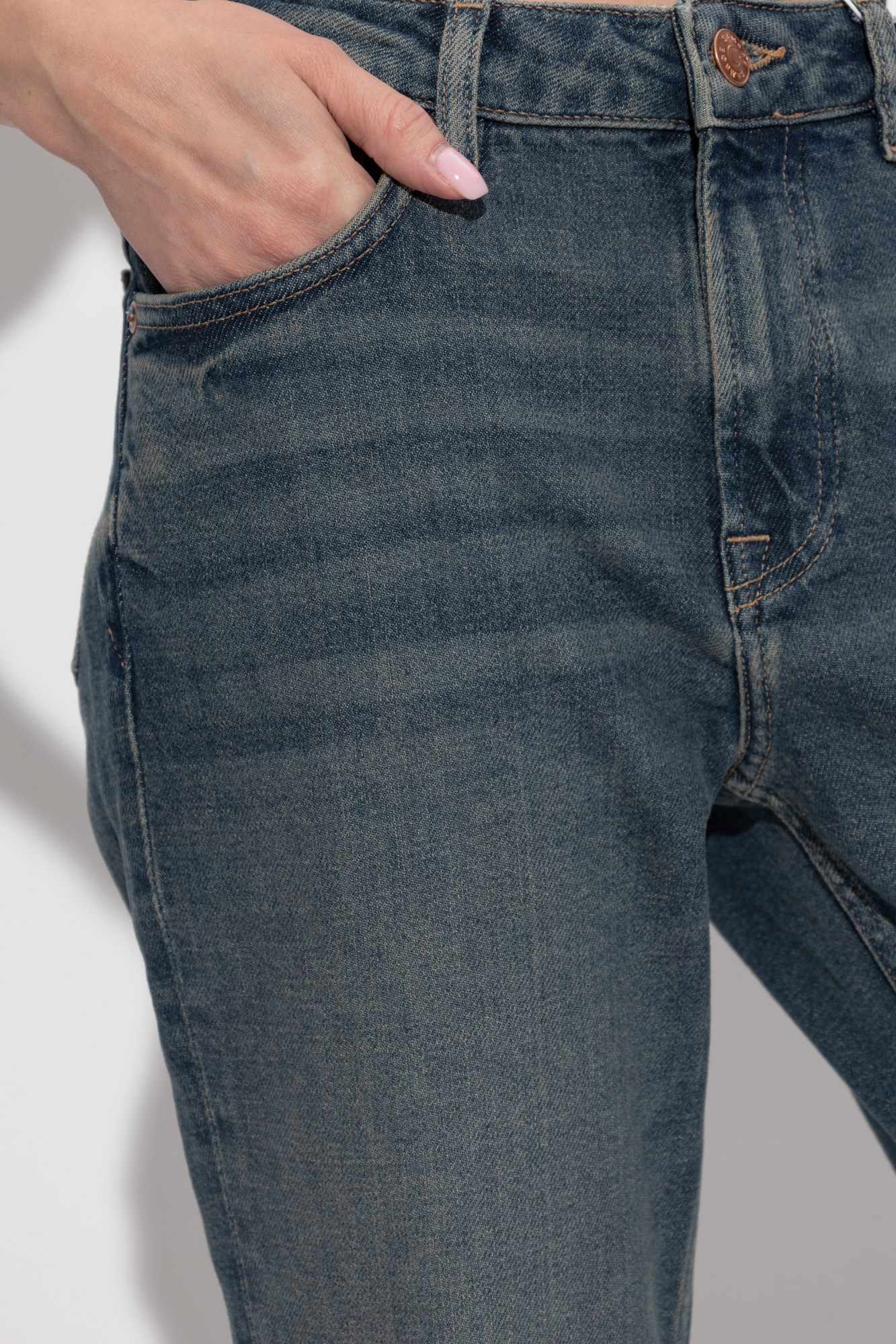 Samsoe & Samsoe High-waisted Straight-leg Jeans In Blue