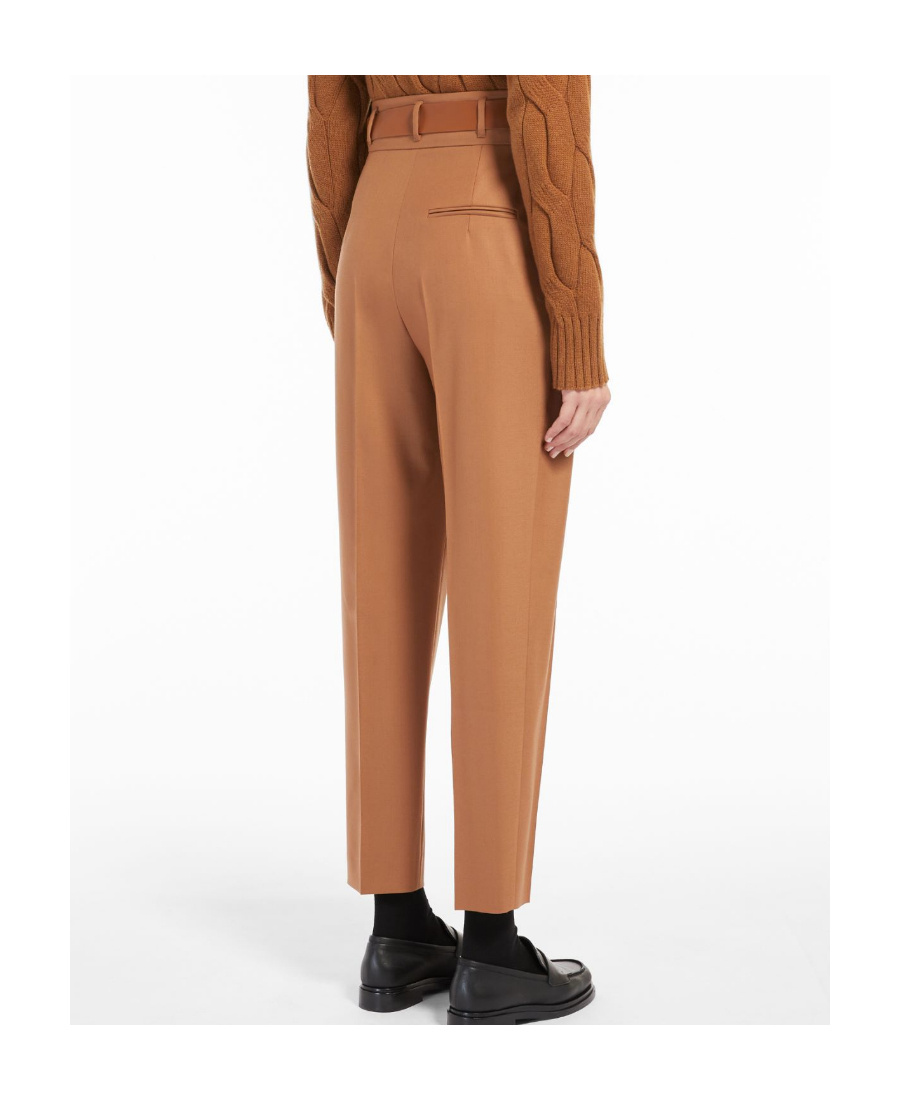 Max Mara High-waisted Straight Casual Pants In Brown