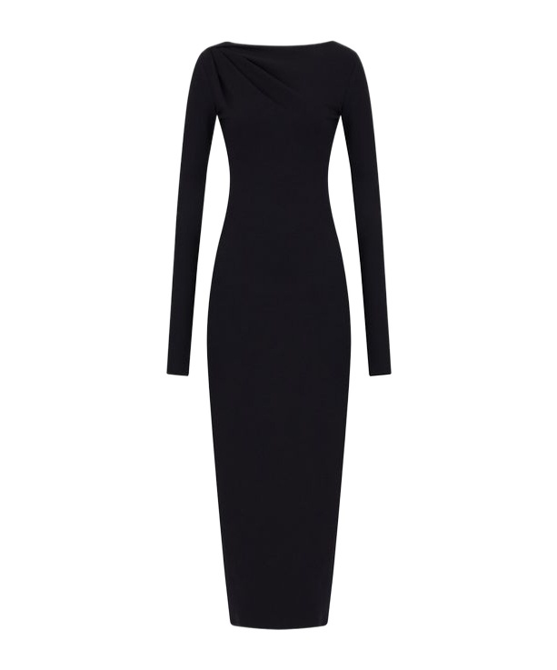 EMPORIO ARMANI WOOL MID-LENGTH PENDANT STRAIGHT DRESS