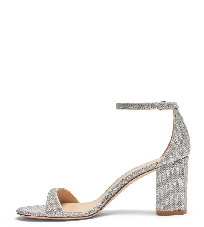 Stuart Weitzman Round-headed High-heeled Sandals In Gray