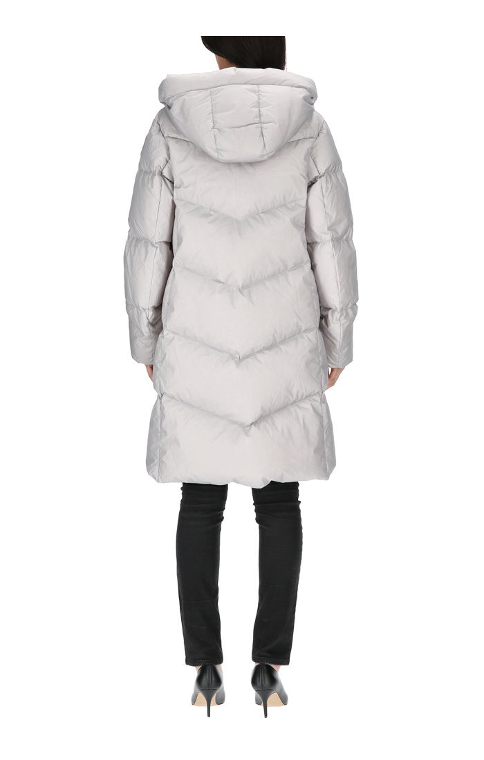 Shop Parajumpers Long-sleeved Hooded Down Jacket In White